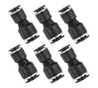 PATIKIL 6 Pcs Straight Union Push to Connect Fitting, 5/16" x 3/8" OD Tube Reducer Connector Quick Push Lock Adapter Air Hose Fitting for Pneumatic System Pipeline Connection, Black