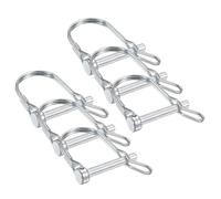 PATIKIL 6 Pcs Trailer Coupler Pins, 1/4" x 1.6" (6mm x 40mm) Safety Wire Lock Hitch Pin Arch Shaft Spring Locking Clip Half Round with Loop for Farm Trailers Lawn Garden Wagons