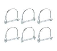 PATIKIL 6 Pcs Trailer Coupler Pins, 1/4" x 2.2" (6.3mm x 55mm) Safety Wire Lock Hitch Pin Arch Shaft Spring Locking Clip Half Round for Farm Trailers Lawn Garden Wagons, Silver