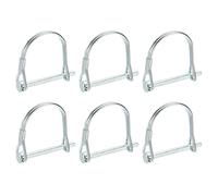 PATIKIL 6 Pcs Trailer Coupler Pins, 11/64" x 1.8" (4.5mm x 45mm) Safety Wire Lock Hitch Pin Arch Shaft Spring Locking Clip Half Round for Farm Trailers Lawn Garden Wagons, Silver