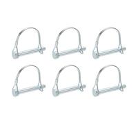 PATIKIL 6 Pcs Trailer Coupler Pins, 3/8" x 2.6" (9.5mm x 65mm) Safety Wire Lock Hitch Pin Arch Shaft Spring Locking Clip Half Round for Farm Trailers Lawn Garden Wagons, Silver
