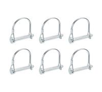 PATIKIL 6 Pcs Trailer Coupler Pins, 5/16" x 2" (8mm x 50mm) Safety Wire Lock Hitch Pin Arch Shaft Spring Locking Clip Half Round for Farm Trailers Lawn Garden Wagons, Silver