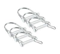 PATIKIL 6 Pcs Trailer Coupler Pins, 5/16" x 2" (8mm x 50mm) Safety Wire Lock Hitch Pin Arch Shaft Spring Locking Clip Half Round with Loop for Farm Trailers Lawn Garden Wagons