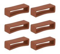 PATIKIL 6 Pcs Watch Band Holder Loop, 16mm Silicone Replacement Fastener Rings Watch Band Strap Keeper, Brown