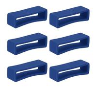 PATIKIL 6 Pcs Watch Band Holder Loop, 16mm Silicone Replacement Fastener Rings Watch Band Strap Keeper, Dark Blue