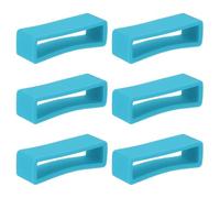 PATIKIL 6 Pcs Watch Band Holder Loop, 16mm Silicone Replacement Fastener Rings Watch Band Strap Keeper, Sky Blue