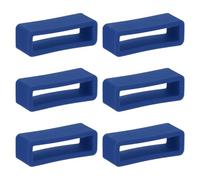 PATIKIL 6 Pcs Watch Band Holder Loop, 20mm Silicone Replacement Fastener Rings Watch Band Strap Keeper, Blue