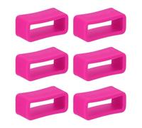 PATIKIL 6 Pcs Watch Band Holder Loop, 20mm Silicone Replacement Fastener Rings Watch Band Strap Keeper, Rose Red