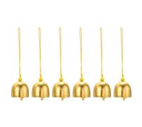 PATIKIL 6 Pcs Wind Chime, Hanging Bells Temple Bells Retro Outdoor Hanging Metal Chinese Wind Chime for Outside Garden Camping, Gold Yellow