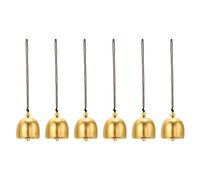 PATIKIL 6 Pcs Wind Chime, Hanging Bells Temple Bells Retro Outdoor Hanging Metal Chinese Wind Chime Round for Outside Garden Camping, Gold Brown
