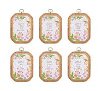 PATIKIL 6 Pieces 4.8" x 3.3" Rectangular Embroidery Hoops Frame Round Imitated Wood Circle Cross Stitch Hoop Ring for Embroidery Art Craft Handy Sewing Decoration, Brown