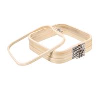 PATIKIL 6 Pieces 7.9" x 7.9" Square Embroidery Hoops, Adjustable Bamboo Cross Stitch Hoops Ring Embroidery Frame Punch Needle Hoop for Sewing, Needlework, DIY