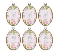 PATIKIL 6 Pieces 8.4"x5.7" Embroidery Hoops Frame Imitated Wood Oval Cross Stitch Hoop Ring for Embroidery Art Craft Handy Sewing Decoration