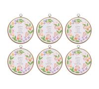 PATIKIL 6 Pieces 9.1" Embroidery Hoops Frame Imitated Wood Circle Cross Stitch Hoop Ring for Embroidery Art Craft Handy Sewing Decoration