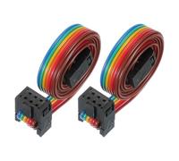 PATIKIL 6 Pins IDC Connector Flat Ribbon Cable 2.54 mm Pitch Length 500 mm Wide 7.5 Mm, 2 Pcs Dual Row Data Cable Female to Female for IDE Drive Printer Industrial DIY Electronics