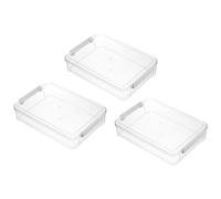 PATIKIL 6 Qt Portable Project Case, 3 Pcs Plastic Storage Bins with Lids and Latches Stackable Paper Organizer File Holder for Drawers Photos Letters Art Supplies Crafts, Clear