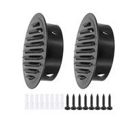 PATIKIL 6" Round Air Vent Cover, 2pcs Stainless Steel Louvered Wall Inlet Outlet Grill Screen Mesh Ducting Soffit Vent with Screws for Ventilation, Black