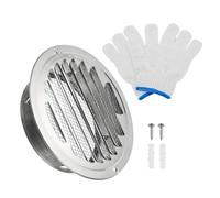 PATIKIL 6" Round Soffit Air Vents, Stainless Steel Louver Grille Vent Cover Screen Mesh Air Outlet for Kitchen Bathroom Wall Ceiling Floor Ventilation