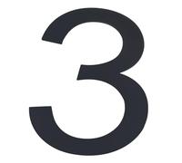 PATIKIL 6" Self-adhesive House Numbers for Outside Stick On, 1 Pcs Stainless Steel Address Visibility Signs for House Address Outside Garden Door Mailbox Decor Office Number, Number 3