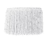 PATIKIL 6" Sequin Chainette Fringe Trim, 5 Yard Tassel Sewing Trim Fringes for Latin Dress Stage Dance Costume Party, White