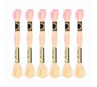 PATIKIL 6 Skeins Embroidery Floss, Gradient Colors Polyester Embroidery Threads Bracelets String for Cross-Stitch Hand Embroidery, Light White Pink