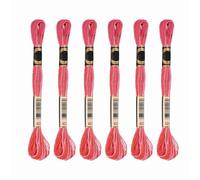 PATIKIL 6 Skeins Embroidery Floss, Gradient Colors Polyester Embroidery Threads Bracelets String for Cross-Stitch Hand Embroidery, True Red