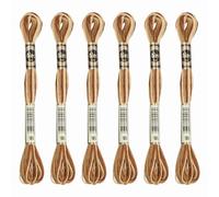 PATIKIL 6 Skeins Embroidery Floss, Polyester Embroidery Threads Bracelets String for Cross-Stitch Hand Embroidery, Brown