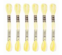 PATIKIL 6 Skeins Embroidery Floss, Polyester Embroidery Threads Bracelets String for Cross-Stitch Hand Embroidery, Yellow White