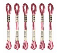 PATIKIL 6 Skeins Embroidery Floss, Polyester Embroidery Threads Bracelets String for Cross-Stitch Hand Embroidery, Red Pink