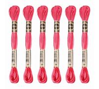 PATIKIL 6 Skeins Embroidery Floss, Polyester Embroidery Threads Bracelets String for Cross-Stitch Hand Embroidery, Red