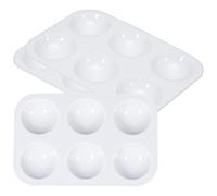 PATIKIL 6 Wells Paint Tray Palette, 3Pcs Rectangular Plastic Painting Pallet Holder for Art Craft Watercolor Gouache Oil Paint