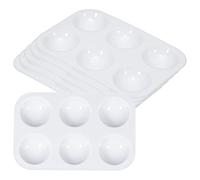 PATIKIL 6 Wells Paint Tray Palette, 6Pcs Rectangular Plastic Painting Pallet Holder for Art Craft Watercolor Gouache Oil Paint