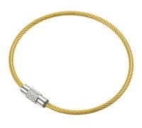 PATIKIL 6" Wire Keychain Cable, 12 Pcs Stainless Steel Key Ring Cable Large Key Ring Keychain Loop Luggage Tags Loops for Hanging Luggage Tags, Keyrings, Cards, Yellow