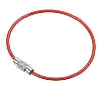 PATIKIL 6" Wire Keychain Cable, 12 Pcs Stainless Steel Key Ring Cable Large Key Ring Keychain Loop Luggage Tags Loops for Hanging Luggage Tags, Keyrings, Cards, Red