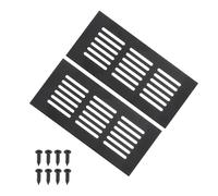 PATIKIL 6 x 2.4 Inch Door Air Vent Cover, 2pcs Aluminum Grille Ventilation Cover Louvered with Mounting Screws for Cabinet Wardrobe Door, Black