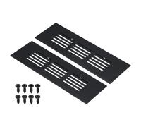 PATIKIL 6 x 2 Inch Door Air Vent Cover, 2pcs Aluminum Grille Ventilation Cover Louvered with Mounting Screws for Cabinet Wardrobe Door, Black