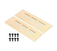 PATIKIL 6 x 2 Inch Door Air Vent Cover, 2pcs Aluminum Grille Ventilation Cover Louvered with Mounting Screws for Cabinet Wardrobe Door, Gold Tone