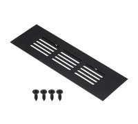PATIKIL 6 x 2 Inch Door Air Vent Cover, Aluminum Grille Ventilation Cover Louvered with Mounting Screws for Cabinet Wardrobe Door, Black
