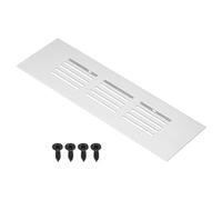 PATIKIL 6 x 2 Inch Door Air Vent Cover, Aluminum Grille Ventilation Cover Louvered with Mounting Screws for Cabinet Wardrobe Door, Silver Tone