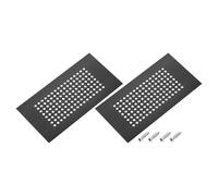 PATIKIL 6 x 3 Inch Door Air Vent Cover, 2 Pcs Aluminum Grille Ventilation Cover Louvered Diamond Hole with Mounting Screws for Cabinet Wardrobe Door, Black