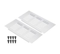 PATIKIL 6 x 3 Inch Door Air Vent Cover, 2pcs Aluminum Grille Ventilation Cover Louvered with Mounting Screws for Cabinet Wardrobe Door, Silver Tone