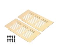 PATIKIL 6 x 3 Inch Door Air Vent Cover, 2pcs Aluminum Grille Ventilation Cover Louvered with Mounting Screws for Cabinet Wardrobe Door, Gold Tone