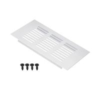 PATIKIL 6 x 3 Inch Door Air Vent Cover, Aluminum Grille Ventilation Cover Louvered with Mounting Screws for Cabinet Wardrobe Door, Silver Tone