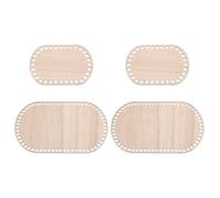 PATIKIL 6" x 4"/10" x 6" Crochet Basket Bottom, 4Pcs Oval Blank Crochet Knitting Wooden Base for DIY Craft Weaving Basket Making Supplies Home Decoration, Wood Color