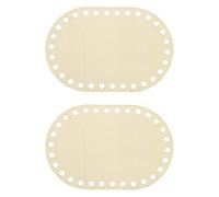 PATIKIL 6" x 4" Crochet Basket Bottom, 2Pcs Oval Blank Crochet Knitting Wooden Base for DIY Craft Weaving Basket Making Supplies Home Decoration