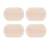 PATIKIL 6" x 4" Crochet Basket Bottom, 4Pcs Oval Blank Crochet Knitting Wooden Base for DIY Craft Weaving Basket Making Supplies Home Decoration, Brown