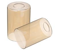 PATIKIL 6 x 4 Inch Clear Amber Glass Shades Replacement, 2pcs Handmade Glass Lamp Shade Cylinder Lampshade Light Fixture with 1-5/8" Fitter for Chandelier Pendant Wall Sconces