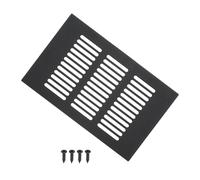 PATIKIL 6 x 4 Inch Door Air Vent Cover, Aluminum Grille Ventilation Cover Louvered with Mounting Screws for Cabinet Wardrobe Door, Black