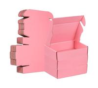 PATIKIL 6 x 4 x 1.6 Inch Shipping Boxes, 30 Pack Color Corrugated Cardboard Box Cute Carton Boxes Literature Mailer for Mailing Packaging Small Business Gift Storage, Pink