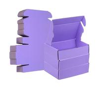 PATIKIL 6 x 4 x 1.6 Inch Shipping Boxes, 30 Pack Color Corrugated Cardboard Box Cute Carton Boxes Literature Mailer for Mailing Packaging Small Business Gift Storage, Purple